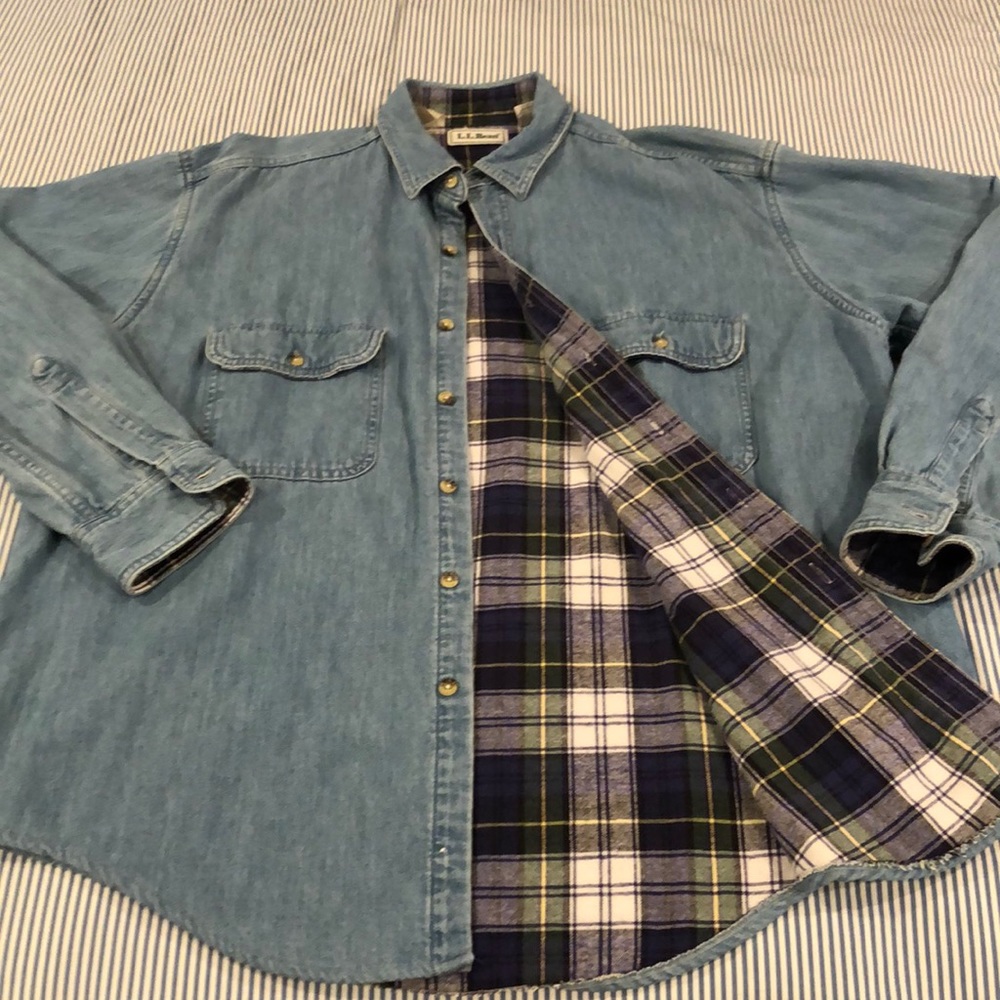 L.L. Bean flannel lined denim shirt